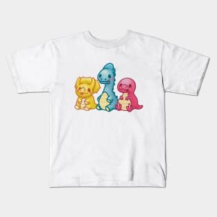 Dinosaur Collection yellow blue red Kids T-Shirt